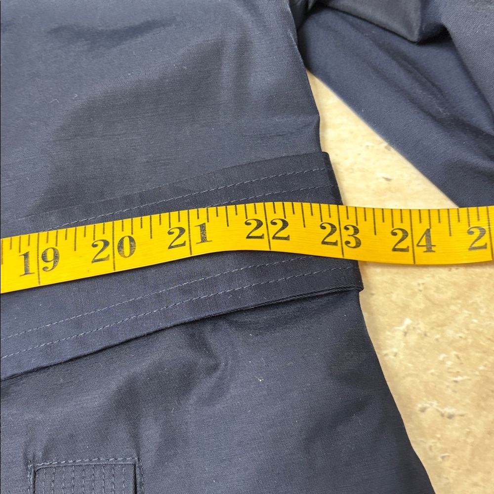 NWOT Navy London Fog light weight Trench Coat with detachable hood, no flaws. - Picture 11 of 16